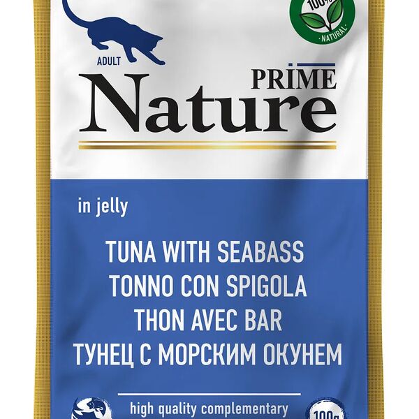 Влажный корм для кошек Prime Nature Тунец и морской окунь в желе 100г