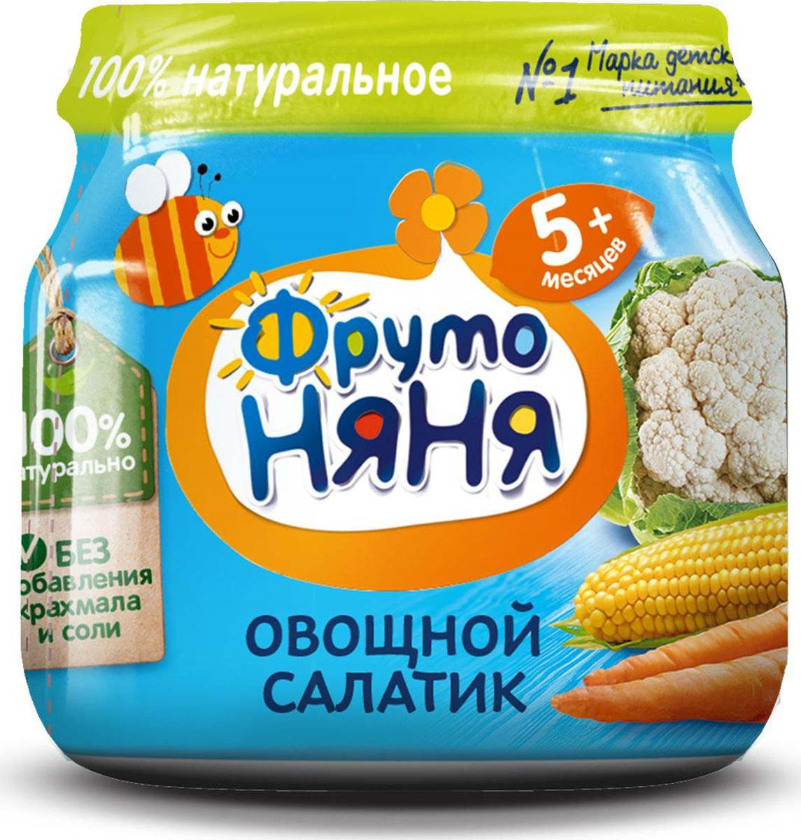 

Пюре ФрутоНяня Овощной салатик 5 месяцев 80 г