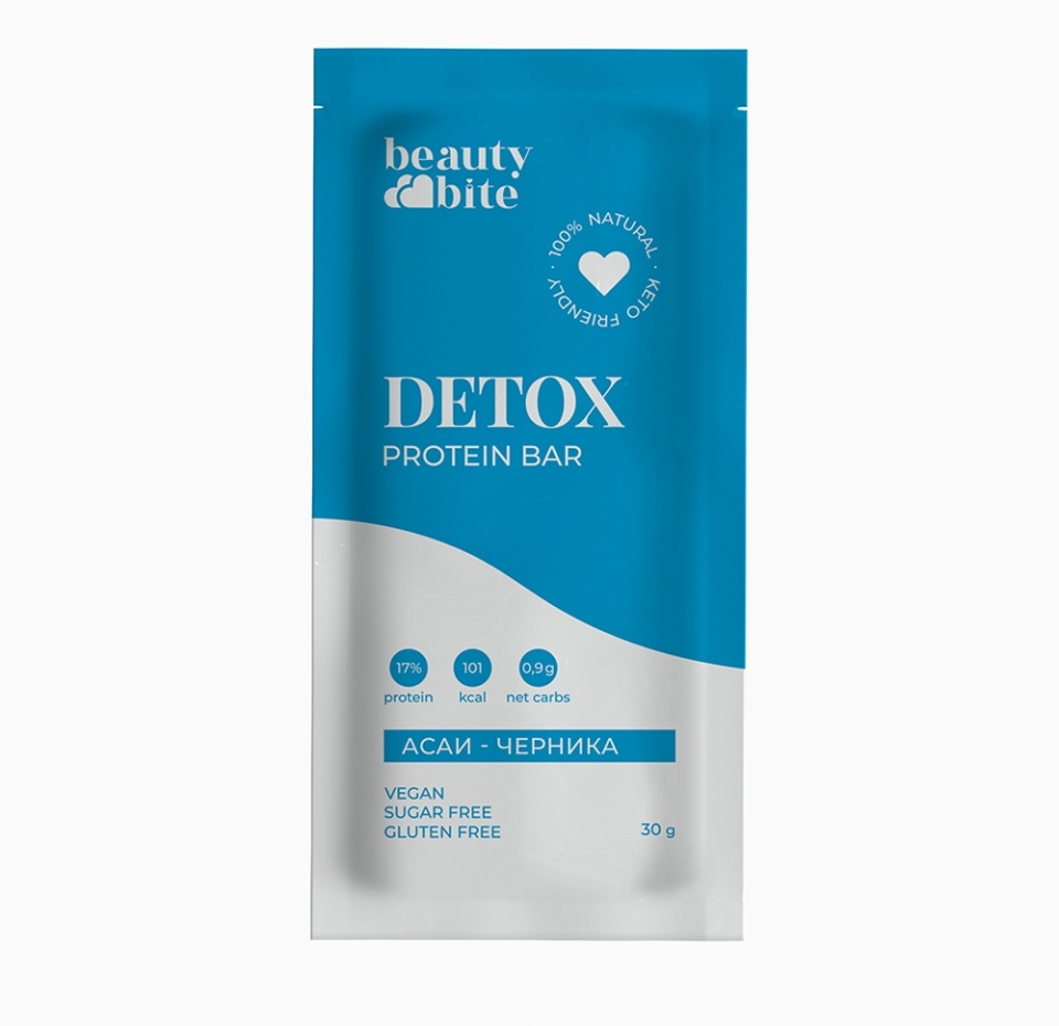 

Кето-батончик протеиновый Beauty Bite Detox Асаи-Черника 30г, Россия