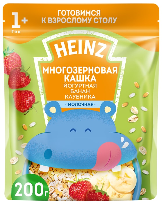 

Каша йогуртная многозерновая Heinz Любопышки Банан, клубника, с 12 месяцев