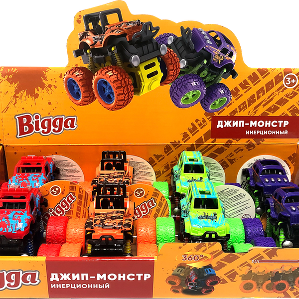Игрушка инерционная BIGGA Джип-монстр 1 шт, в ассортименте