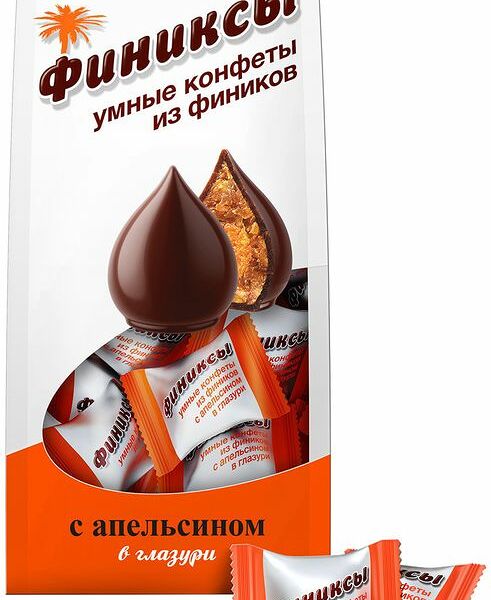 Конфеты из фиников Финиксы с Апельсином в шоколадной глазури 180г