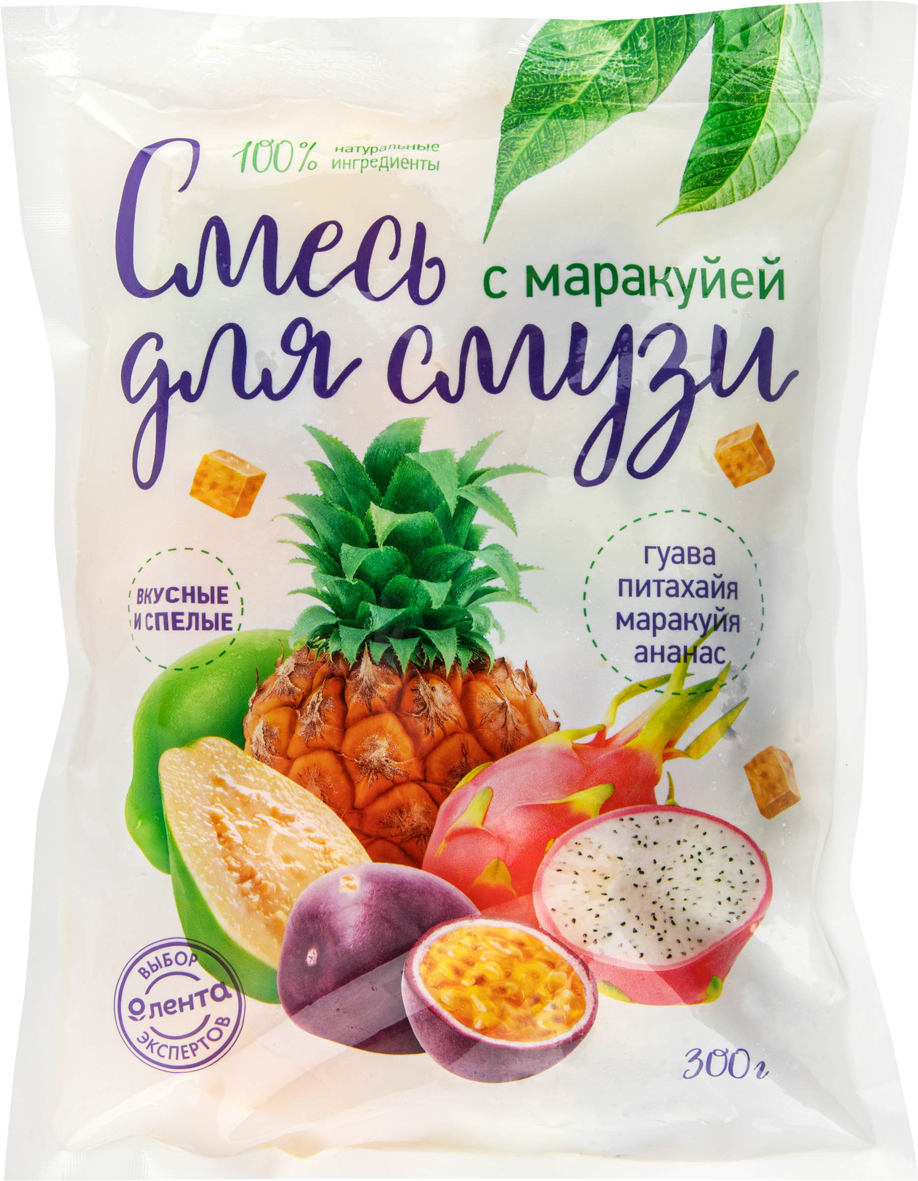 

Смесь для смузи замороженная ЛЕНТА с маракуйей, 300г