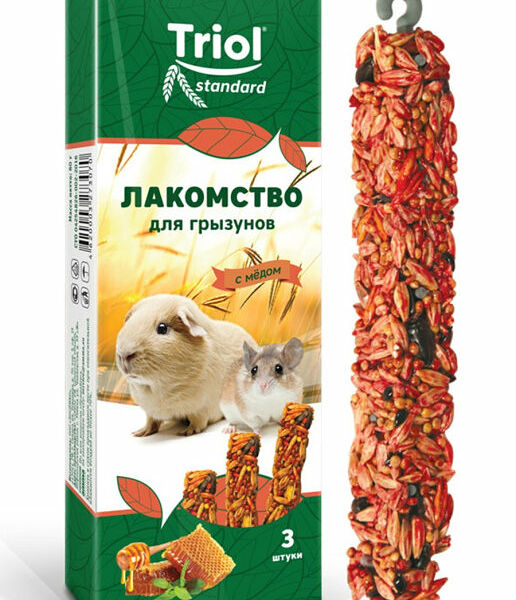 Лакомство Triol для грызунов с медом, 3 шт.