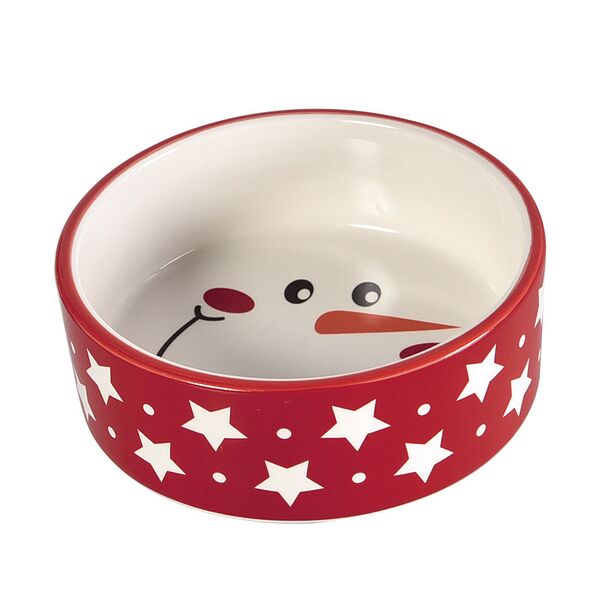 Миска для животных FOXIE Snowman керамическая 12,5х4,5см