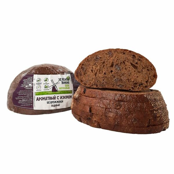 Хлеб Ароматный ржано-пшеничный подовый с изюмом Зелёная Линия