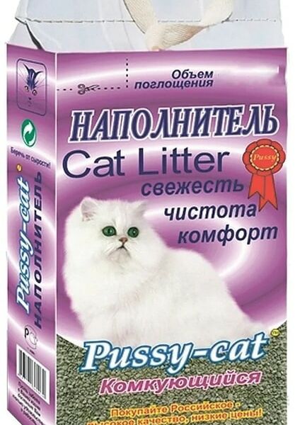 Наполнитель для кошачьего туалета Pussy-Cat комкующийся 4.5л