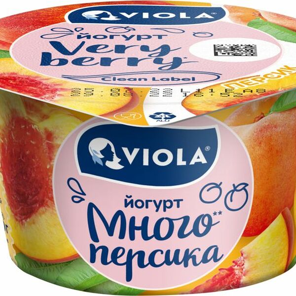 Йогурт Viola Very Berry с персиком 2.6% 180г