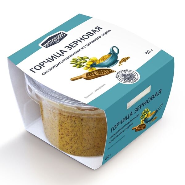 Горчица зерновая Фермерский чеснок 80г, Россия