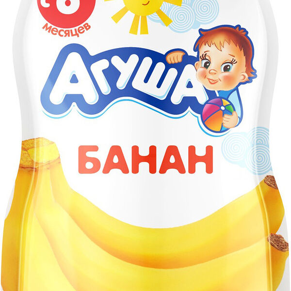Фруктовое пюре Агуша банан, с 6 месяцев