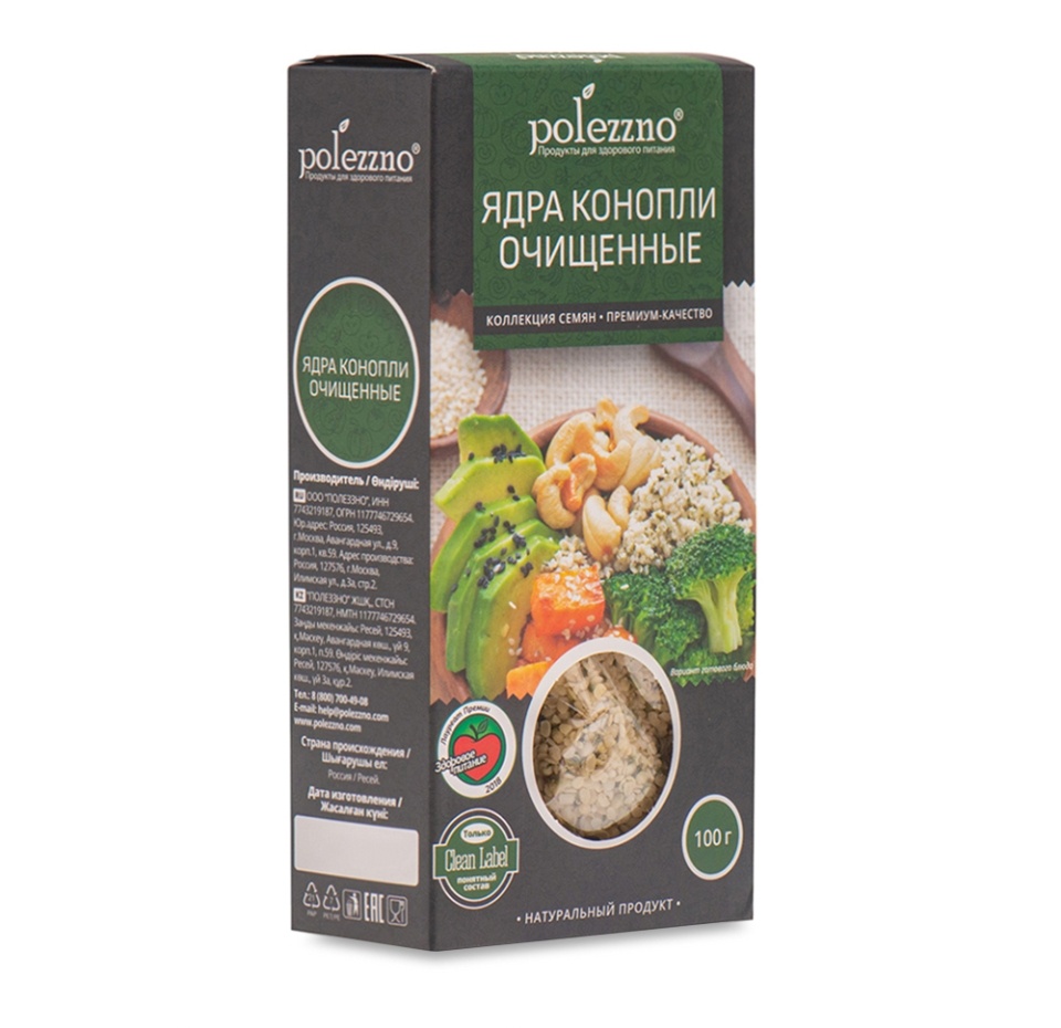 

Ядра конопли Polezzno очищенные 30 г