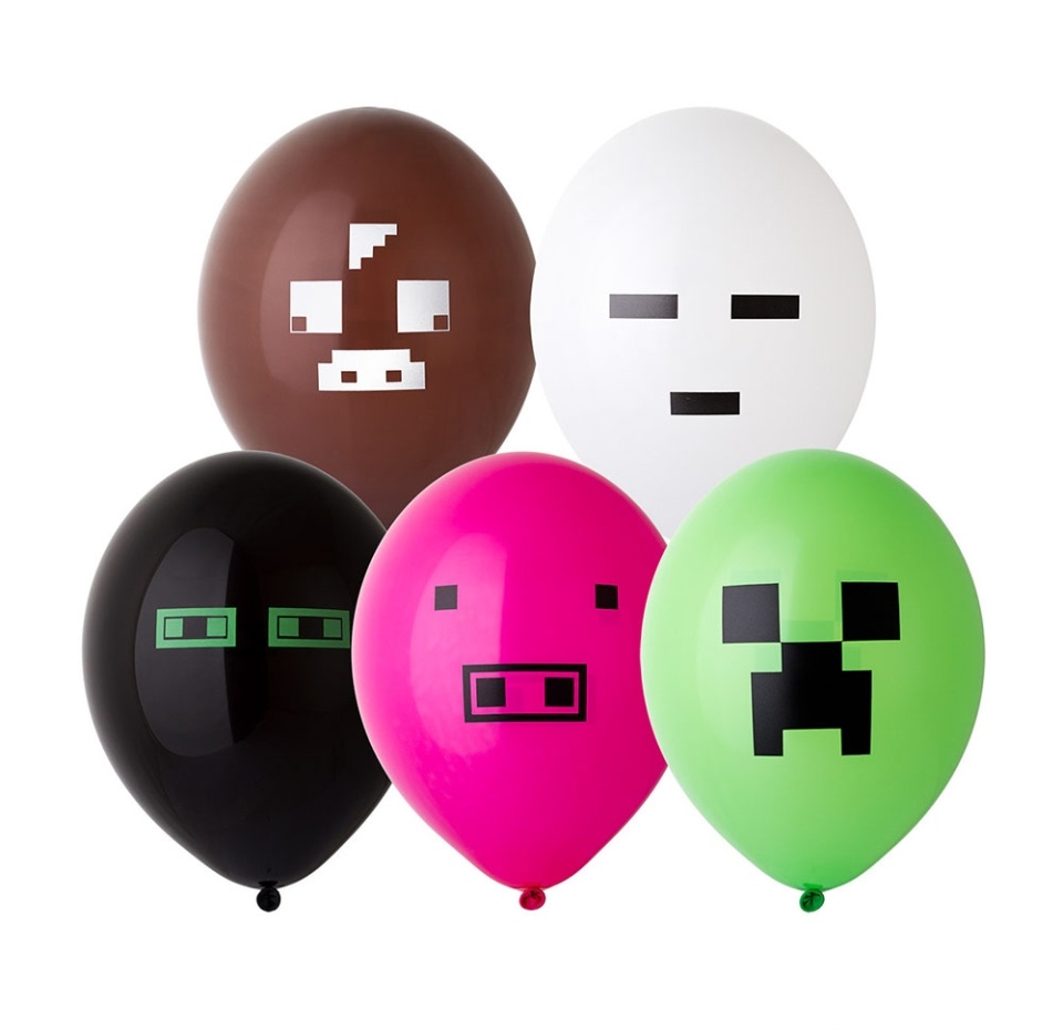 

Набор шаров "весёлая затея" Пиксели 36см 5 шт, Россия