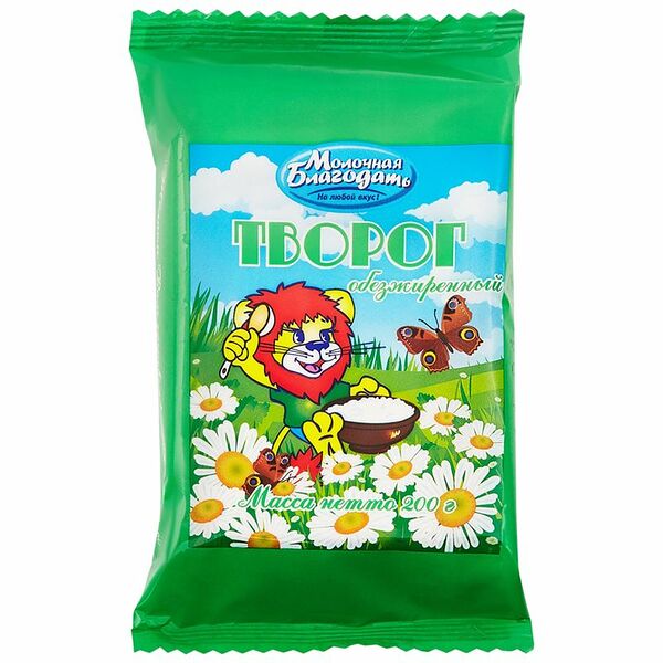 Творог Молочная Благодать 1.8% обезжиренный 200 г