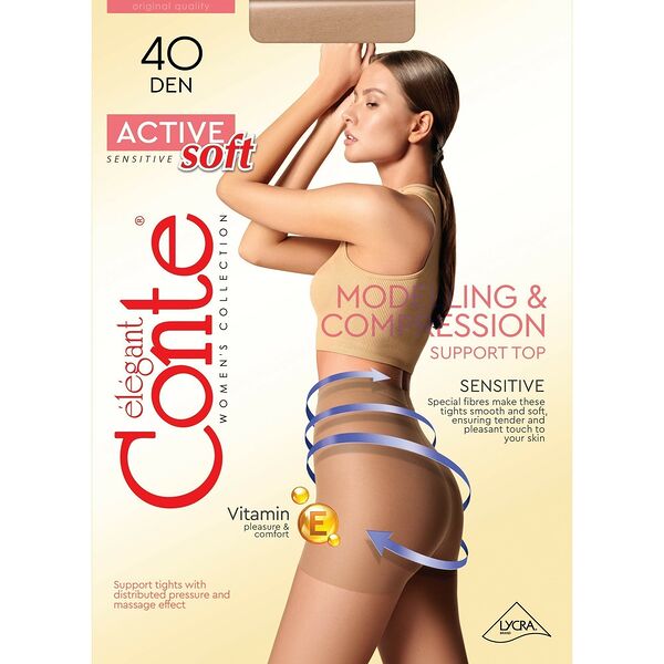 Колготки жен. CONTE ELEGANT ACTIVE SOFT 40, р.5, nero, арт. 14С-70СП