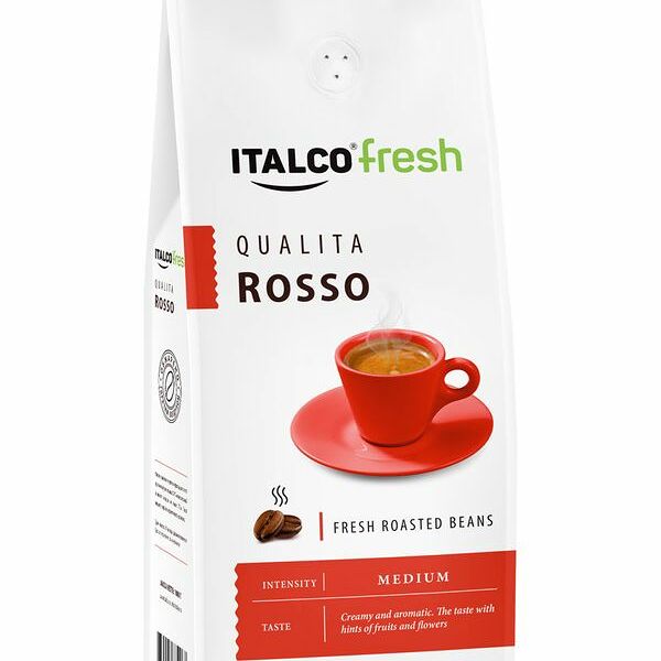 Кофе Italco Квалита россо жареный в зёрнах, 1кг