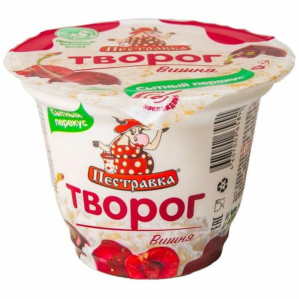 Творог Пестравка вишня, 4%