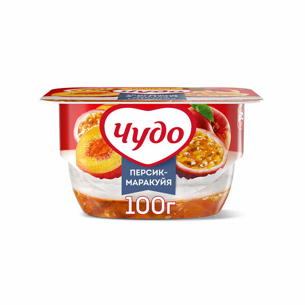 Творог взбитый Чудо Персик-Маракуйя 4.2% 100г