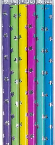 Набор карандашей Pop Girl HB чернографитных с ластиком 6шт