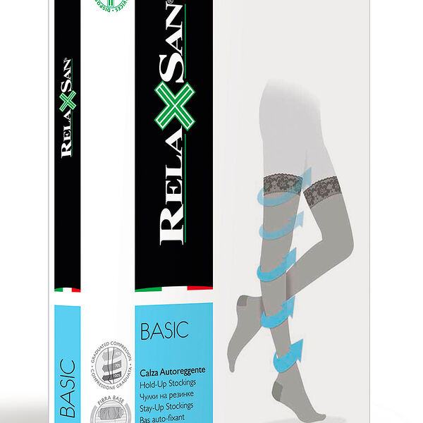 Relaxsan Чулки на резинке Stay-Up BASIC 140 den 18-22 мм рт. ст. 1 класс телесные размер 3 