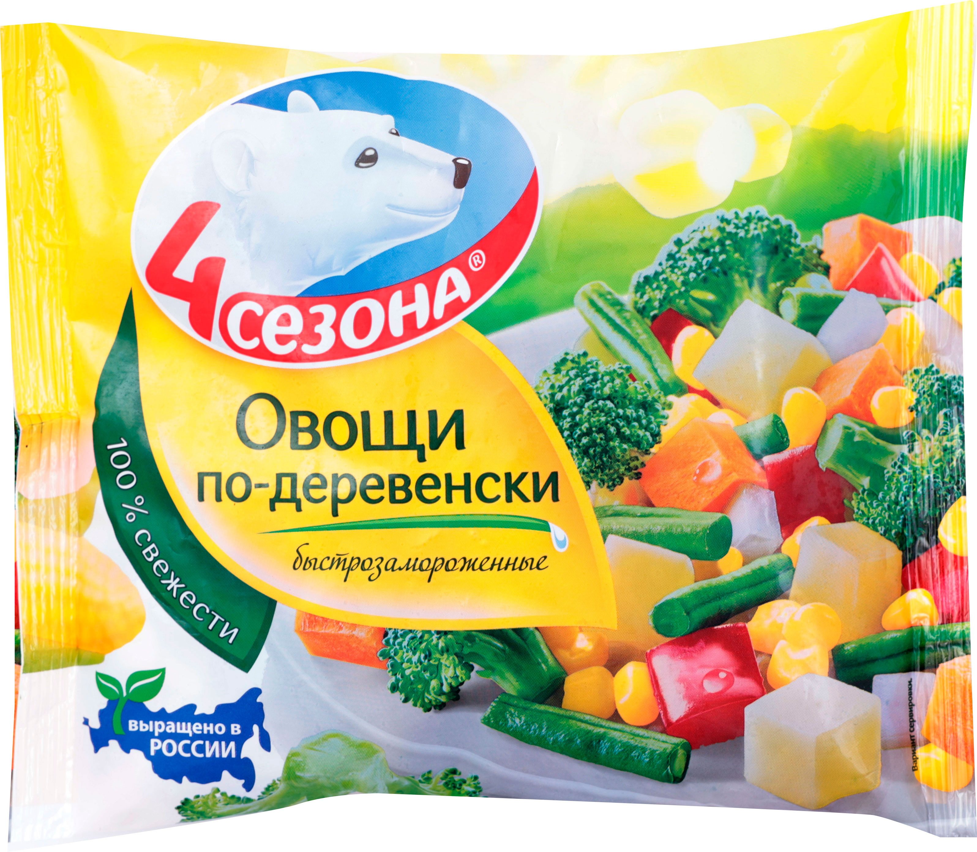 

Смесь овощная 4 Сезона Овощи по-деревенски быстрозамороженные