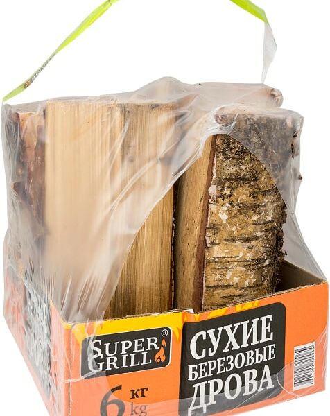Дрова березовые SuperGrill сухие 6кг