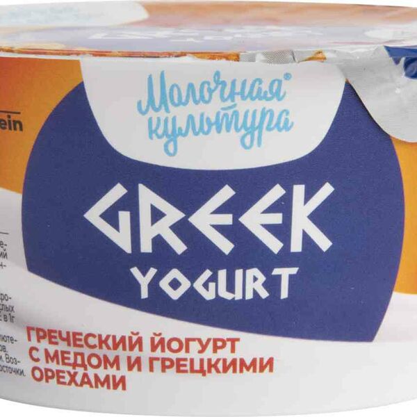 Йогурт греческий Молочная культура с мёдом и грецким орехом 4%