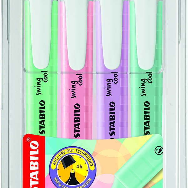Текстовыделитель Stabilo Swing Cool, 4 шт