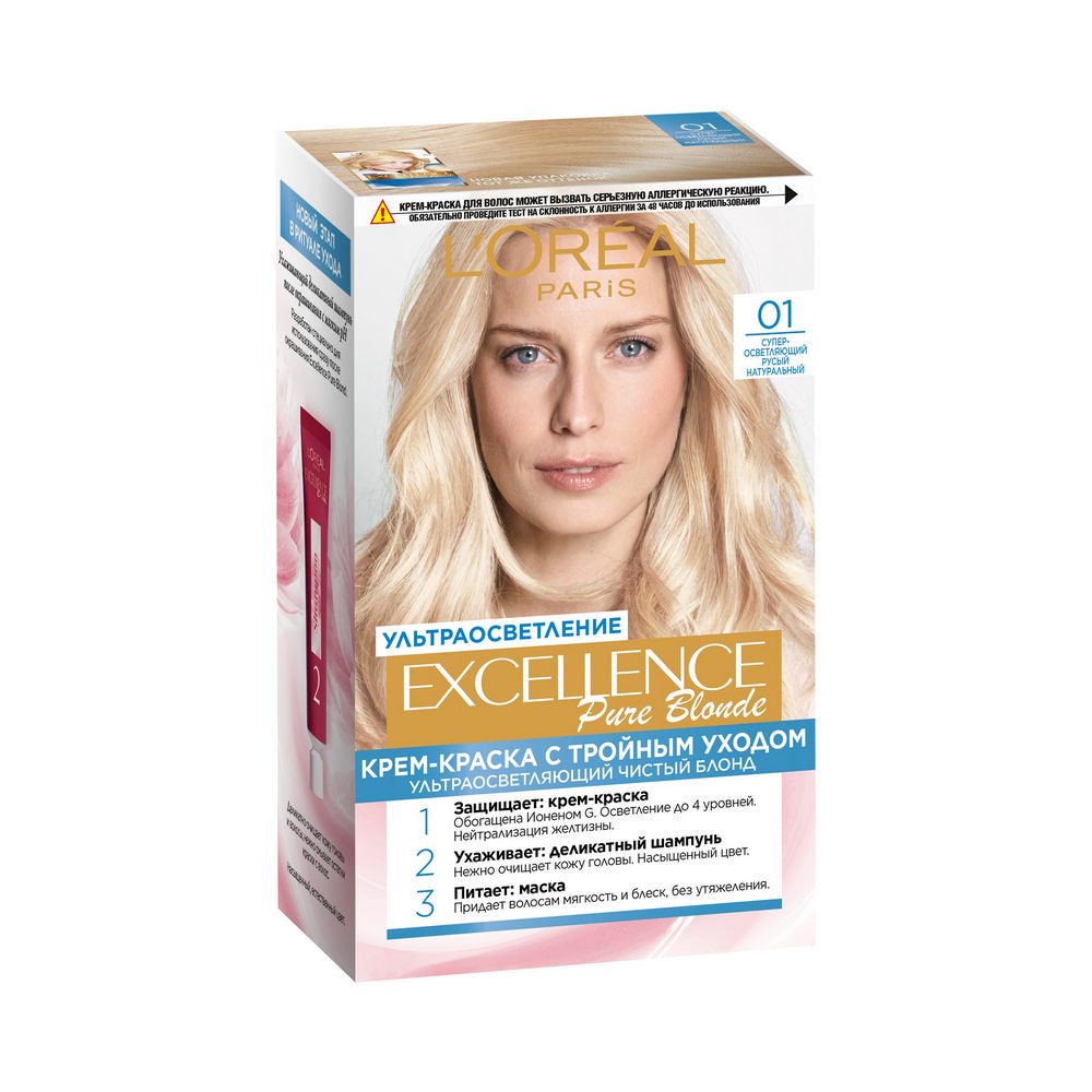 

L'Oreal Paris Стойкая крем-краска для волос "Excellence", оттенок 01, Суперосветляющий русый натуральный 192 мл