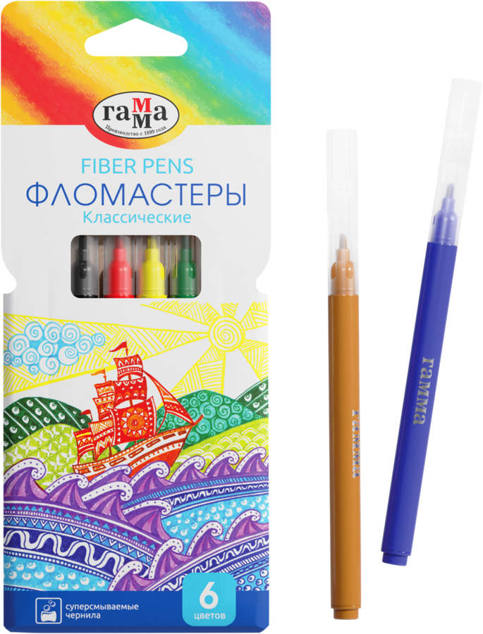 

Фломастеры Гамма Классические, 6 цветов