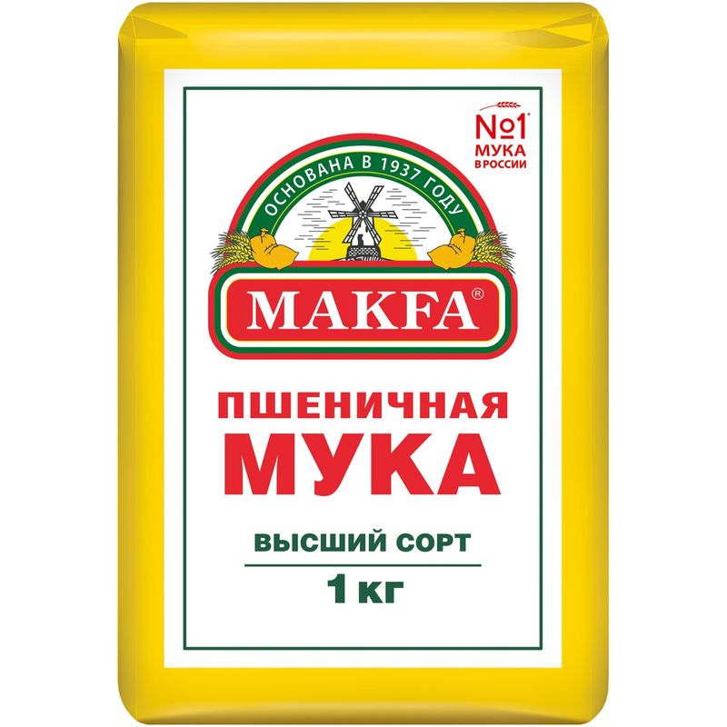 

Мука Makfa пшеничная высшего сорта 1 кг