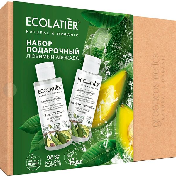 Подарочный набор Ecolatier Любимый авокадо Гель для душа 200мл + Молочко для тела 200мл