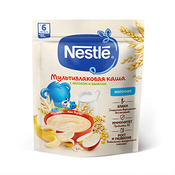 Каша Nestle молочная мультизлаковая с яблоком и бананом с 6 мес