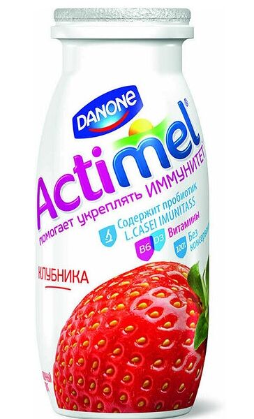 Напиток кисломолочный Actimel Клубника 2,5% 95г