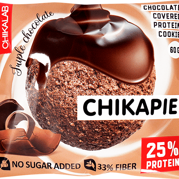 Печенье протеиновое глазированное CHIKALAB с начинкой тройной шоколад, 60г