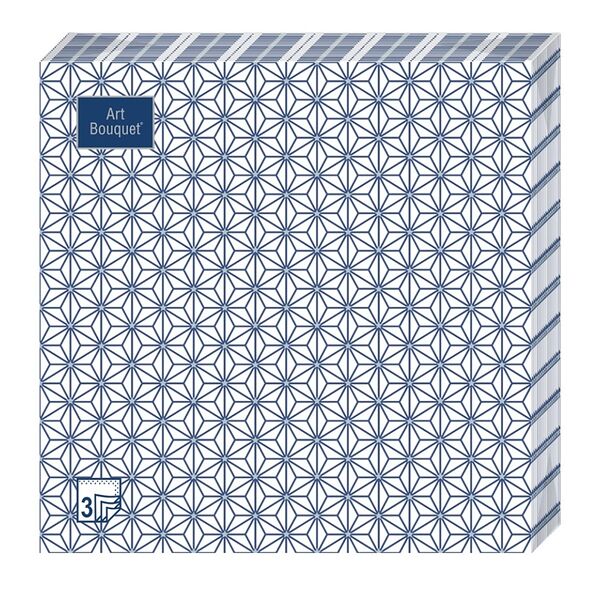 Салфетки бумажные Art Bouquet 3сл, Звезды синие, 33х33см, 20шт., Россия