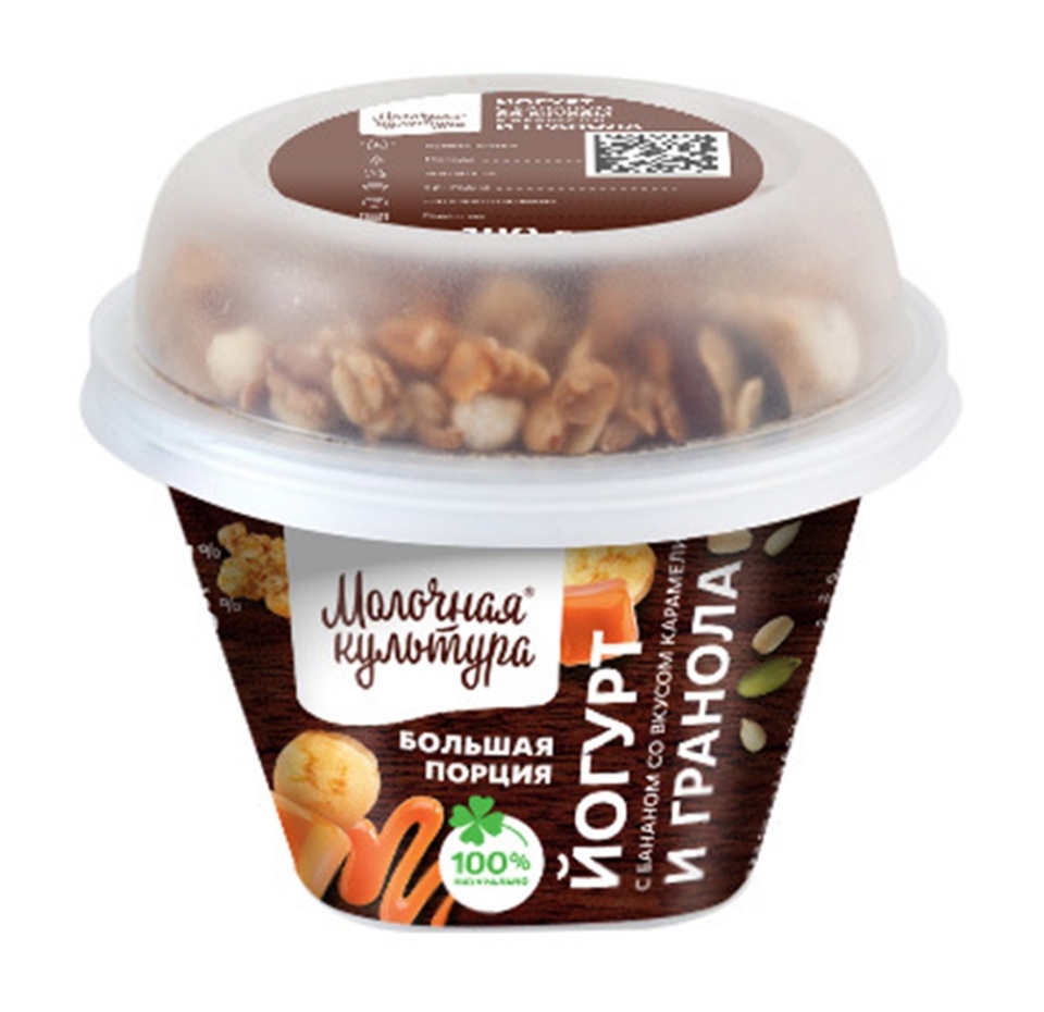 

Йогурт Молочная культура с бананом со вкусом карамели 2,7-3,5% 190 г