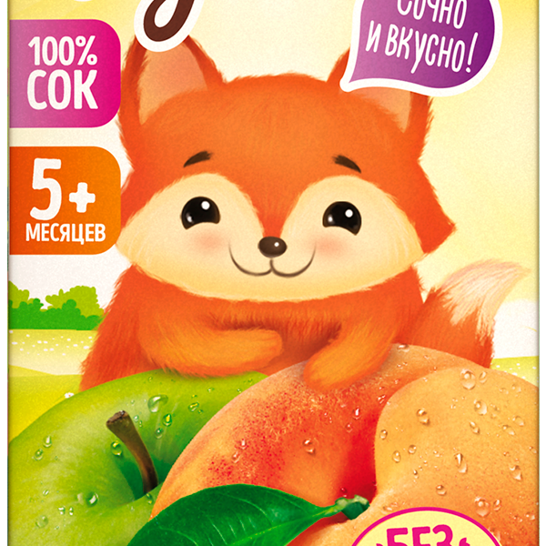 Сок Дары Кубани яблочно-персиковый с 5 месяцев 200 мл