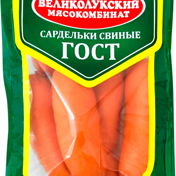 Сардельки Великолукский Мк Свиные вареные 500 г