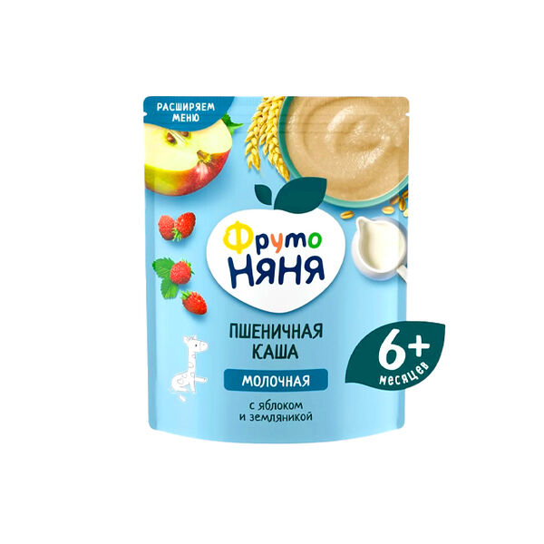 Фруто Няня каша молочная пшеничная яблоко малина 200г