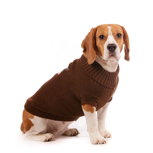 Свитер для собак 20см XS коричневый (унисекс)
