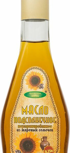 Масло подсолнечное Ароматы жизни нерафинированное из жареных семечек