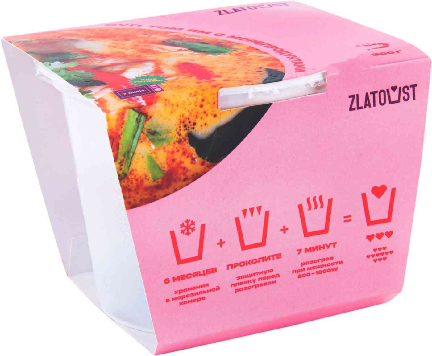 

Готовое первое блюдо Суп Том Ям Zlatoust с морепродуктами, 300 г