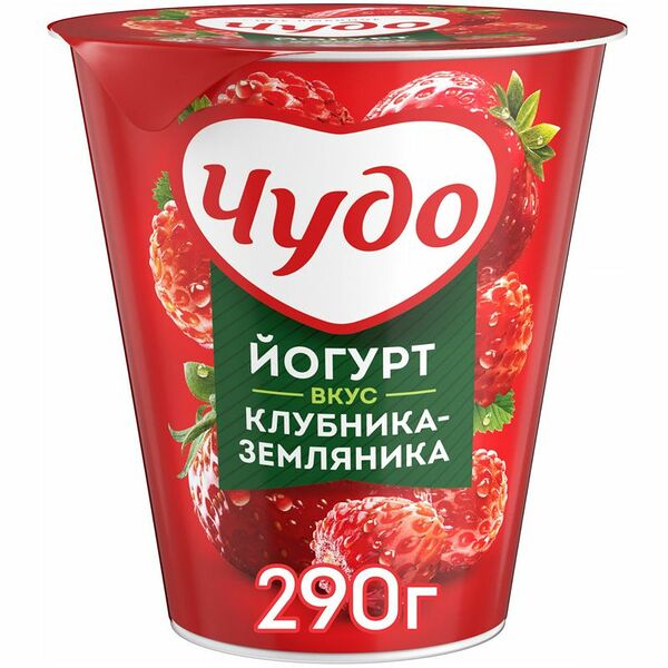 Йогурт вязкий живой Чудо Клубника-Земляника 2%