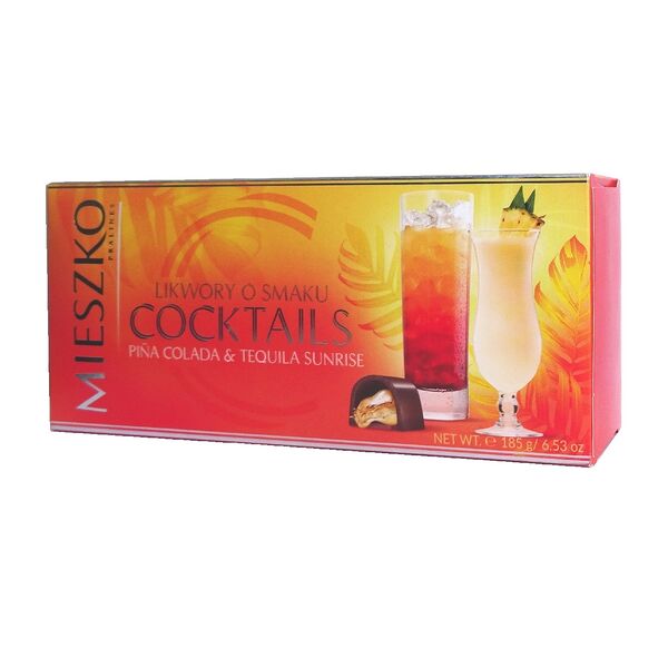 Набор шоколадных конфет Mieszko с ликёром со вкусом Пина колада и Текила Санрайз 185г