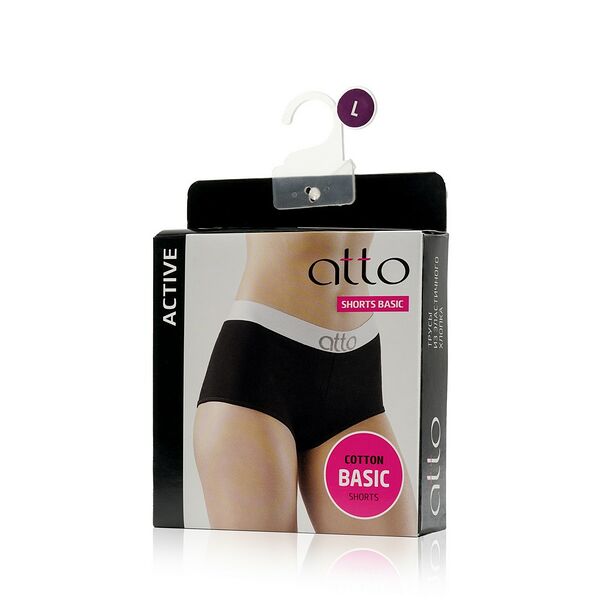 Женские трусы Atto Basic boyshort, черные, L