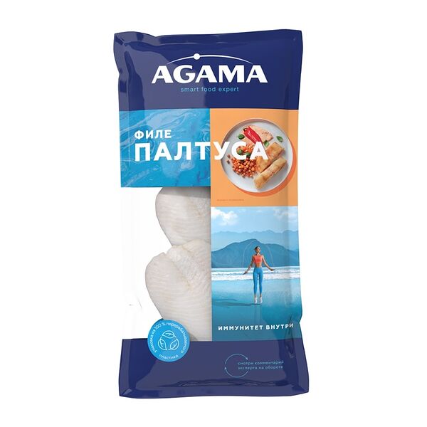 Палтус Agama Филе кусок б/з замороженный 400 г