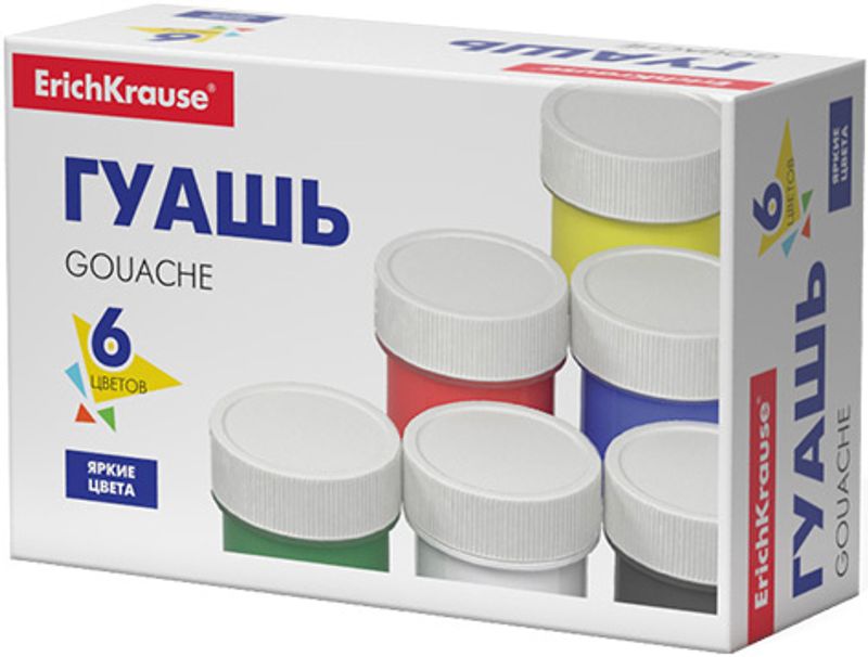 

Гуашь ErichKrause Basic 6 цветов х 17 мл
