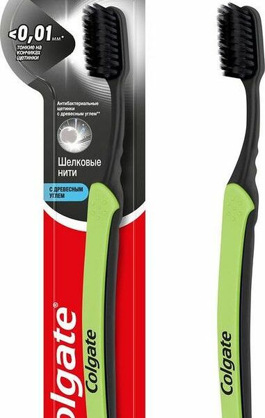 Зубная щётка Colgate Шёлковые нити с древесным углём мягкая в ассортименте
