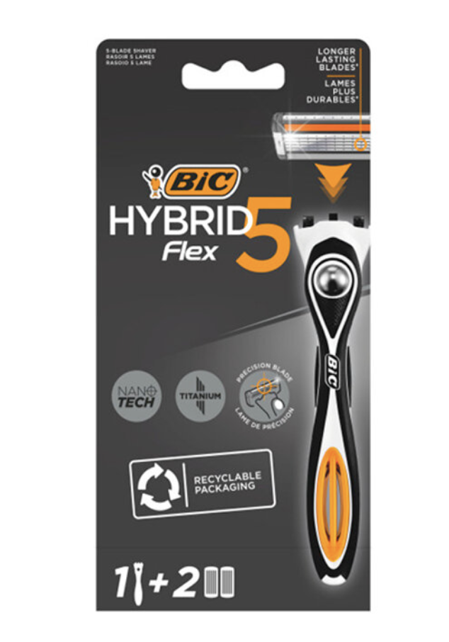 

Бритвенный станок + сменные лезвия Bic Hybrid Flex 5, 1 шт + 2 шт