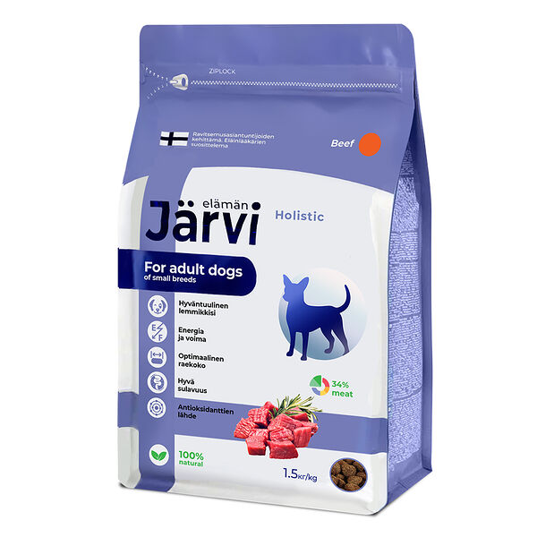 Сухой полнорационный корм Jarvi для взрослых собак мелких пород Говядина 1.5 кг